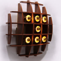 Ikonische Angelo Brotto Wandleuchte aus Holz, Design der 1960er Jahre