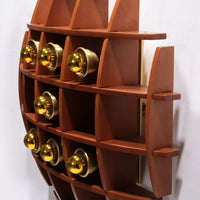 Ikonische Angelo Brotto Wandleuchte aus Holz, Design der 1960er Jahre