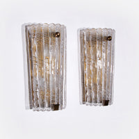 Orrefors Design XXL Wandleuchten von Carl Fagerlund, Glas und Messing, 1960er Jahre
