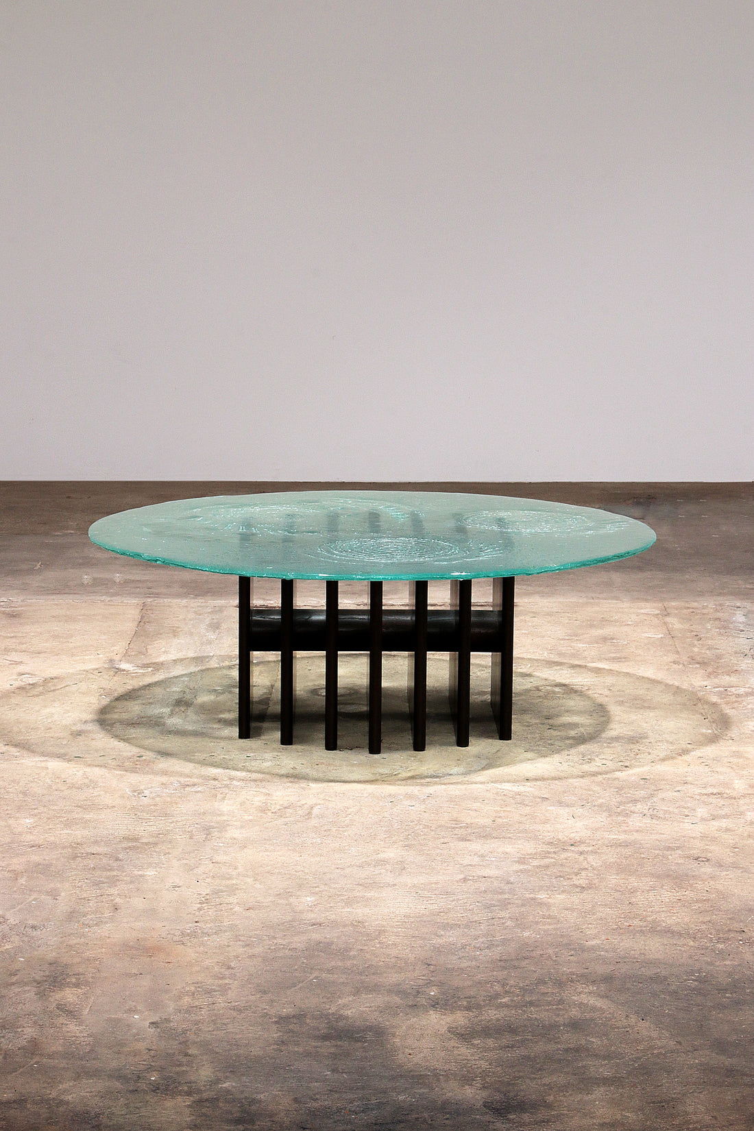 Sculpturale glazen salontafel van Heinz Lilienthal 1970,Duitsland