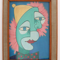 Das Gemälde „Die zwei Gesichter“ von Michel Guérin im Stil von Picasso