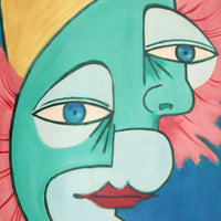 Das Gemälde „Die zwei Gesichter“ von Michel Guérin im Stil von Picasso