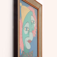 Das Gemälde „Die zwei Gesichter“ von Michel Guérin im Stil von Picasso