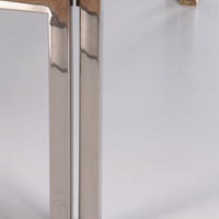Eleganter Couchtisch aus Glas von Peter Ghyczy, Modell T28d Edelstahl mit Messing