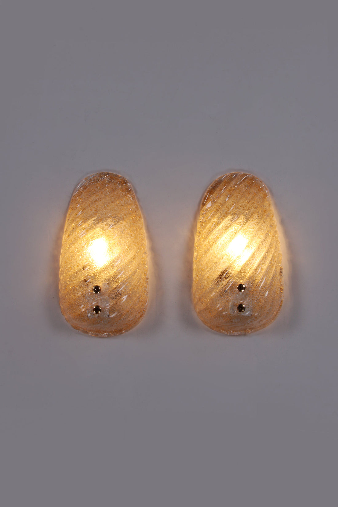 Vintage Set wandlampjes Model schelp 