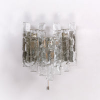 Kalmar Kristall-Eisglas-Wandleuchte von JT Kalmar (1960, Österreich) 