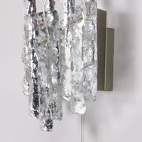 Kalmar Kristall-Eisglas-Wandleuchte von JT Kalmar (1960, Österreich) 