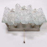 Kalmar Kristall-Eisglas-Wandleuchte von JT Kalmar (1960, Österreich) 