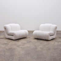 Mimo Padova Ivory Bouclé Modular Lounge Chairs „Velasquez“ – 1970