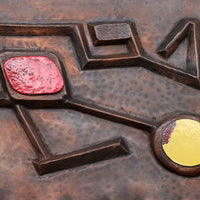 XXL-Wanddekoration aus Kupfer mit Emaille-Details, Deutschland, 1960er Jahre 