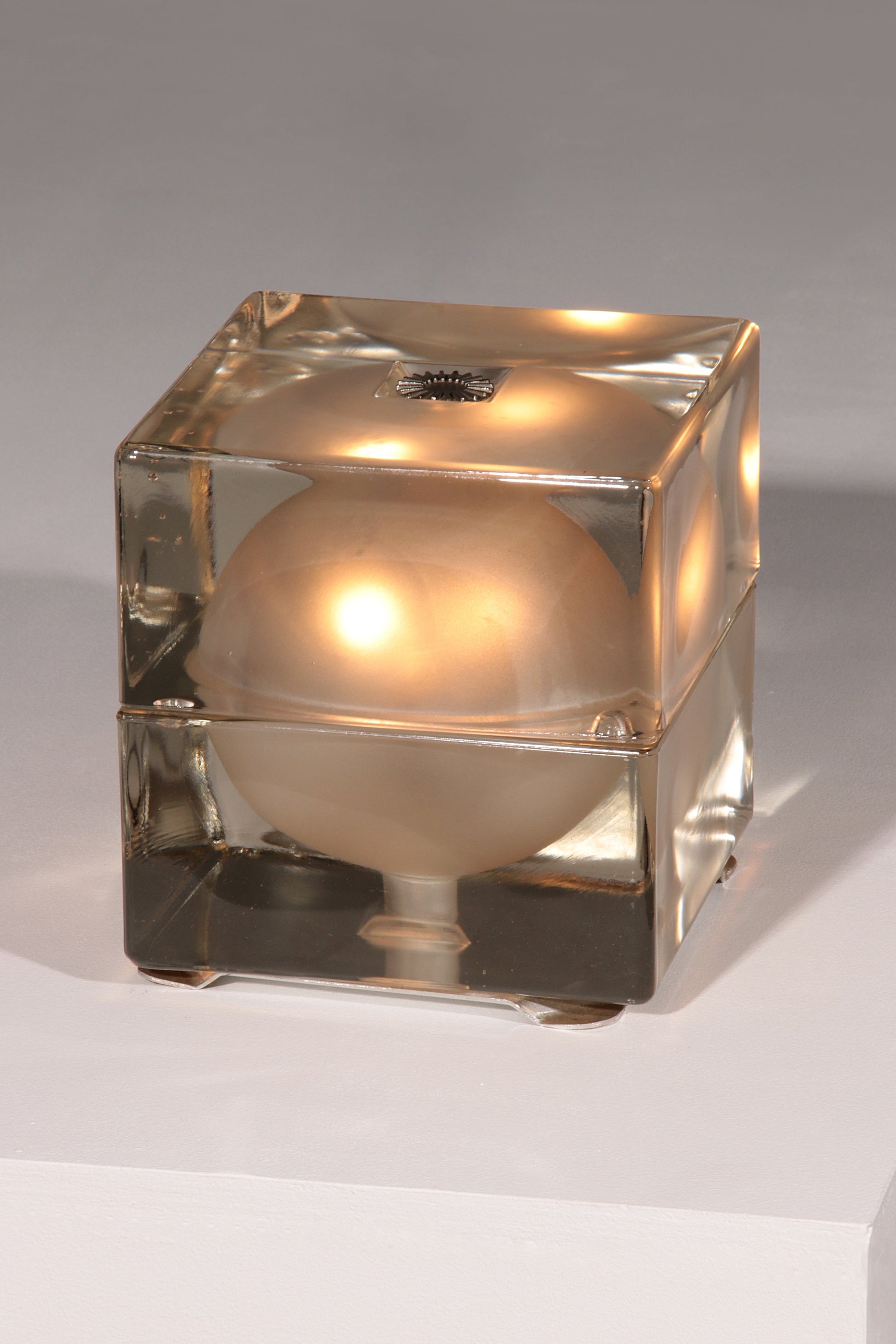 Alessandro Mendini “Cubosfera” Table Lamp Metal Crome Glass 1968 Italy - Collectors - Net.Work