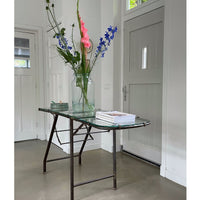 Antique examination table customized as side-table