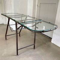 Antique examination table customized as side-table