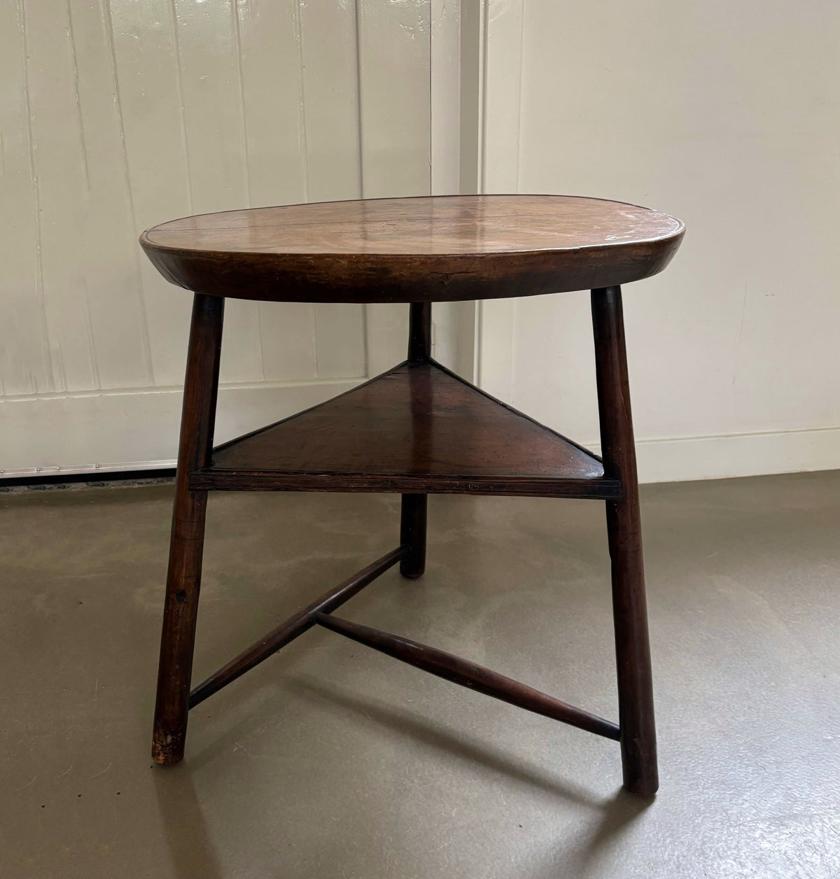 Antique wooden tripod side-table, late 18th century, Belgium