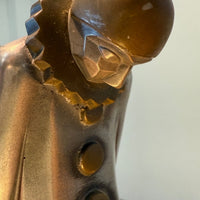 Art Deco aluminium and brass Pierrot & Pierrette table lamp