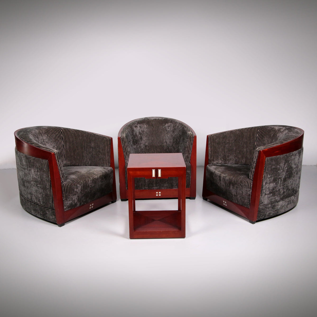 Art-Deco-Sessel, Entwurf von Frits Schuitema, mit Tisch, 1980