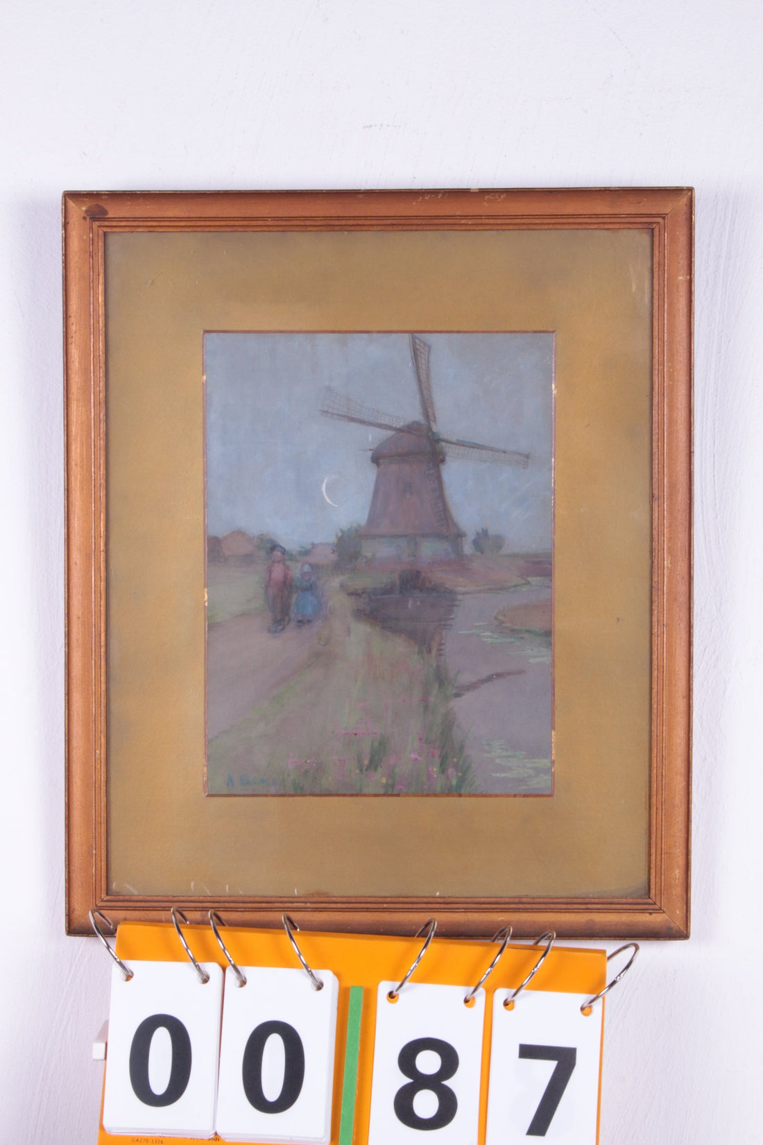 Beautiful old painting made of Wasco landscape with a mill, 1923 - Collectors - Net.Work