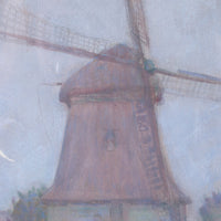 Wunderschönes altes Gemälde einer Landschaft bei Wasco mit einer Mühle, 1923