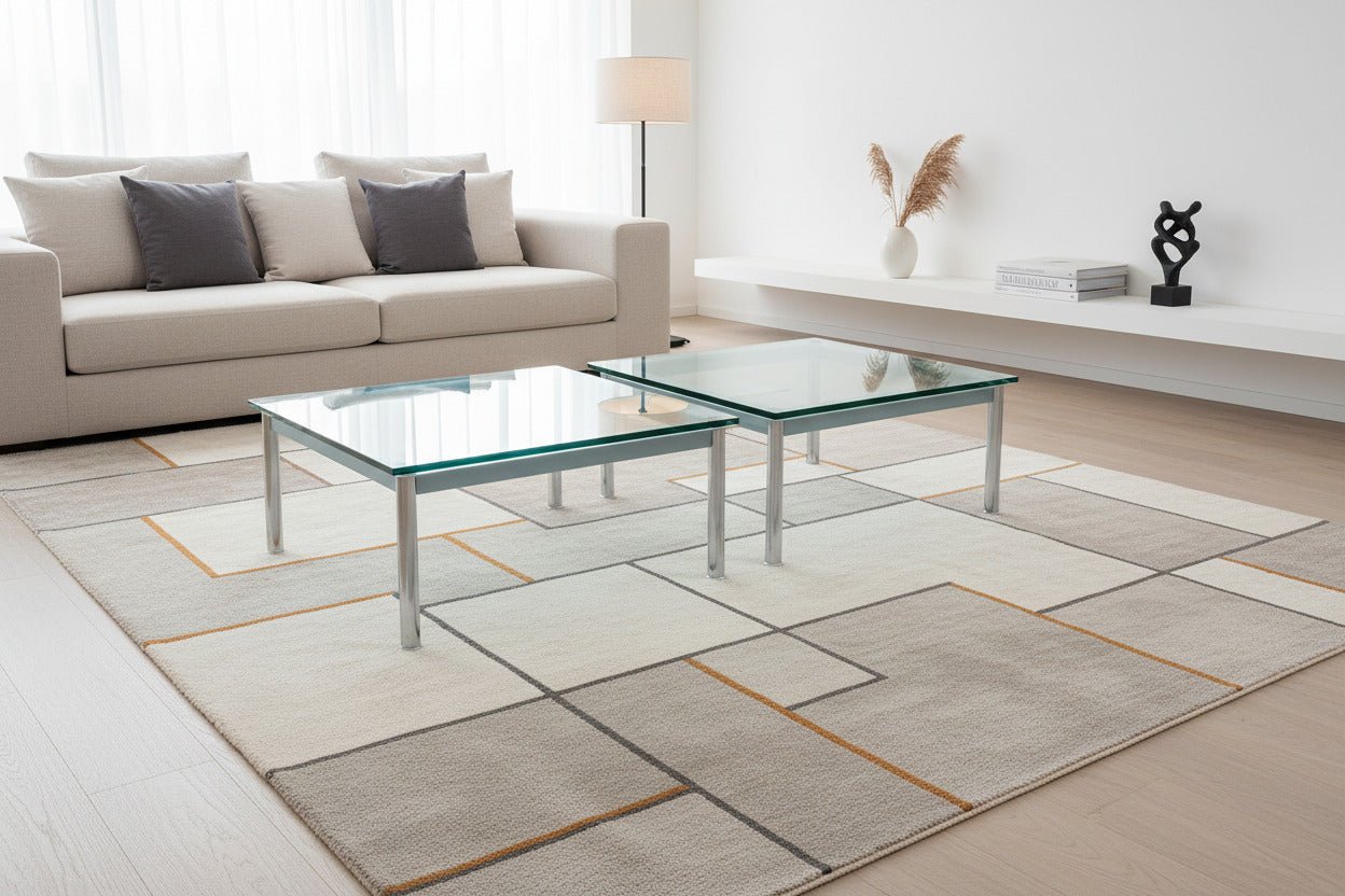 Cassina LC - 10 Coffee Table by Le Corbusier – Rare Light Blue Glass Edition - Collectors - Net.Work