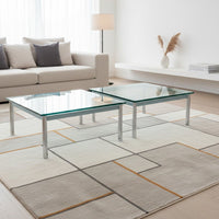 Cassina LC-10 Coffee Table by Le Corbusier – Rare Light Blue Glass Edition