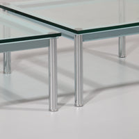Cassina LC-10 Coffee Table by Le Corbusier – Rare Light Blue Glass Edition
