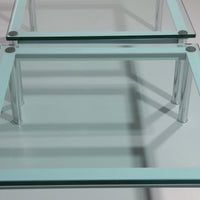 Cassina LC-10 Coffee Table by Le Corbusier – Rare Light Blue Glass Edition