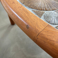 Beistelltisch oder Couchtisch aus Keramik und Holz, Tue Poulsen für Haslev, Dänemark, 1960er Jahre