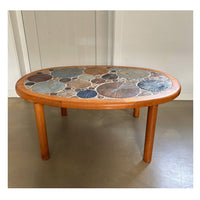 Beistelltisch oder Couchtisch aus Keramik und Holz, Tue Poulsen für Haslev, Dänemark, 1960er Jahre