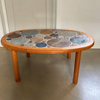 Beistelltisch oder Couchtisch aus Keramik und Holz, Tue Poulsen für Haslev, Dänemark, 1960er Jahre
