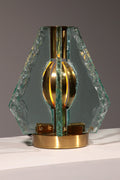 Chiselled Glass Table Lamp in Brass by Gino Paroldo for Dinodei, 1960s - COLLECTORS RDAM