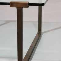 Couchtisch aus Glas und Messing von Peter Ghyczy, Modell T54, 1970
