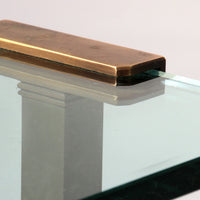 Couchtisch aus Glas und Messing von Peter Ghyczy, Modell T54, 1970