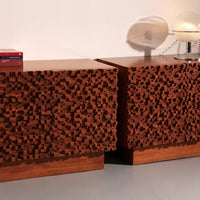 Zwei moderne Sideboards im brutalistischen Stil aus Massivholz