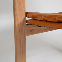 Cubic Pinewood & Leather Armchair by Ate van Apeldoorn for Houtwerk Hattem, 70s. Set of 4