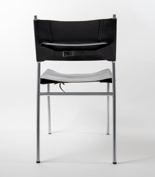 Dining Chair in Black Leather by Mart Visser for 'T Spectrum 1960's - COLLECTORS RDAM
