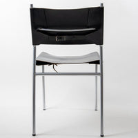 Dining Chair in Black Leather by Mart Visser for 'T Spectrum 1960's