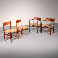 Esszimmerstühle von Hans Wegner für Carl Hansen &amp; Søn, Dänemark 2 CH37 und 2 CH36