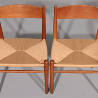 Esszimmerstühle von Hans Wegner für Carl Hansen &amp; Søn, Dänemark 2 CH37 und 2 CH36