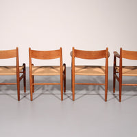 Esszimmerstühle von Hans Wegner für Carl Hansen &amp; Søn, Dänemark 2 CH37 und 2 CH36