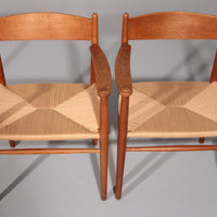 Esszimmerstühle von Hans Wegner für Carl Hansen &amp; Søn, Dänemark 2 CH37 und 2 CH36
