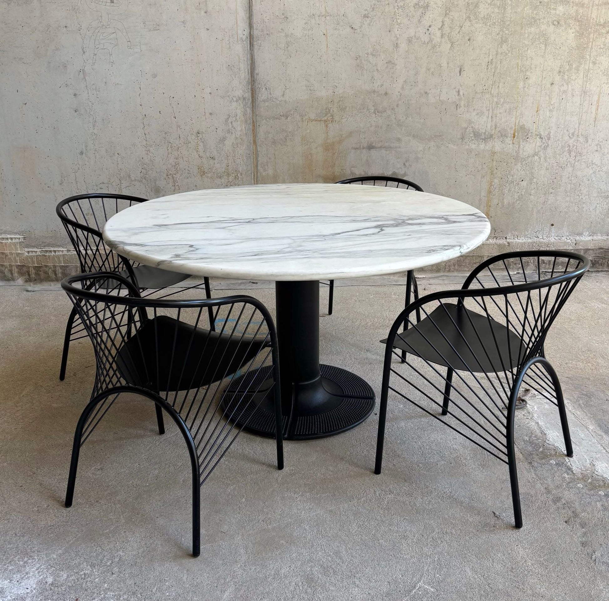 Dining table by Thonet, metal and marble, Germany, 1970s - COLLECTORS RDAM
