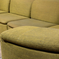 9-teiliges modulares Durlet-Sofa aus luxuriösem grünem De-Ploeg-Stoff, 1970