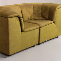 9-teiliges modulares Durlet-Sofa aus luxuriösem grünem De-Ploeg-Stoff, 1970
