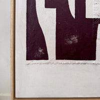 Eclectric Electric 01 — Abstract acrylic collage on canvas with list (with frame)