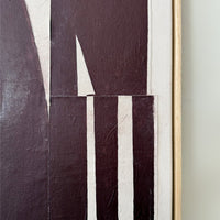 Eclectric Electric 01 — Abstract acrylic collage on canvas with list (with frame)