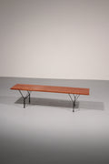 Elegant Italian Mid - Century Bench in Wood and Black Metal, 1960s, Ico Parisi Style - Collectors - Net.Work