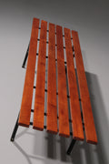 Elegant Italian Mid - Century Bench in Wood and Black Metal, 1960s, Ico Parisi Style - Collectors - Net.Work