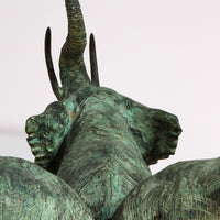Exquise jaren '70 bronzen olifantentafel met glazen blad