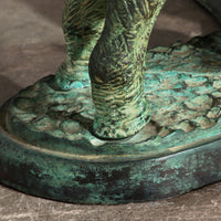 Exquise jaren '70 bronzen olifantentafel met glazen blad