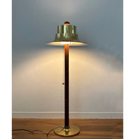 Scandinavian design floorlamp, oak base,aluminium shade – Norlett Elit, Sweden, 1970s